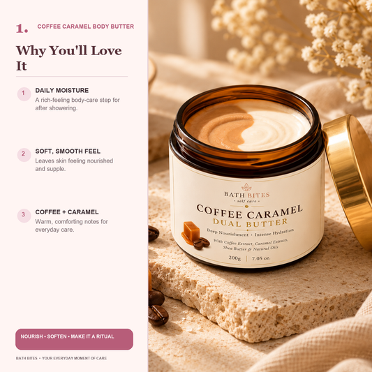 Coffee Caramel Body Butter — benefits, in Cotton Candy gallery style