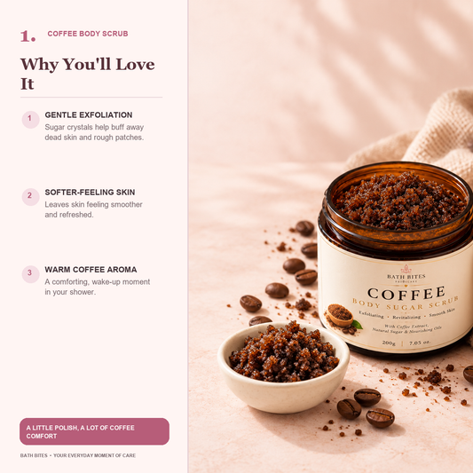 Coffee Body Sugar Scrub — benefits, in Cotton Candy gallery style