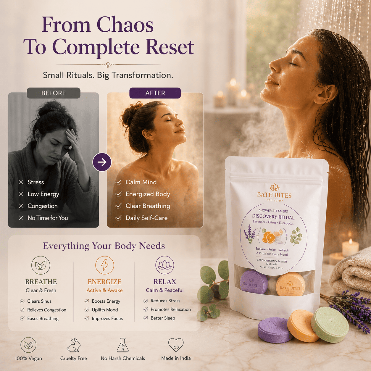 The Discovery Ritual – 6-Day Aromatherapy Shower Experience