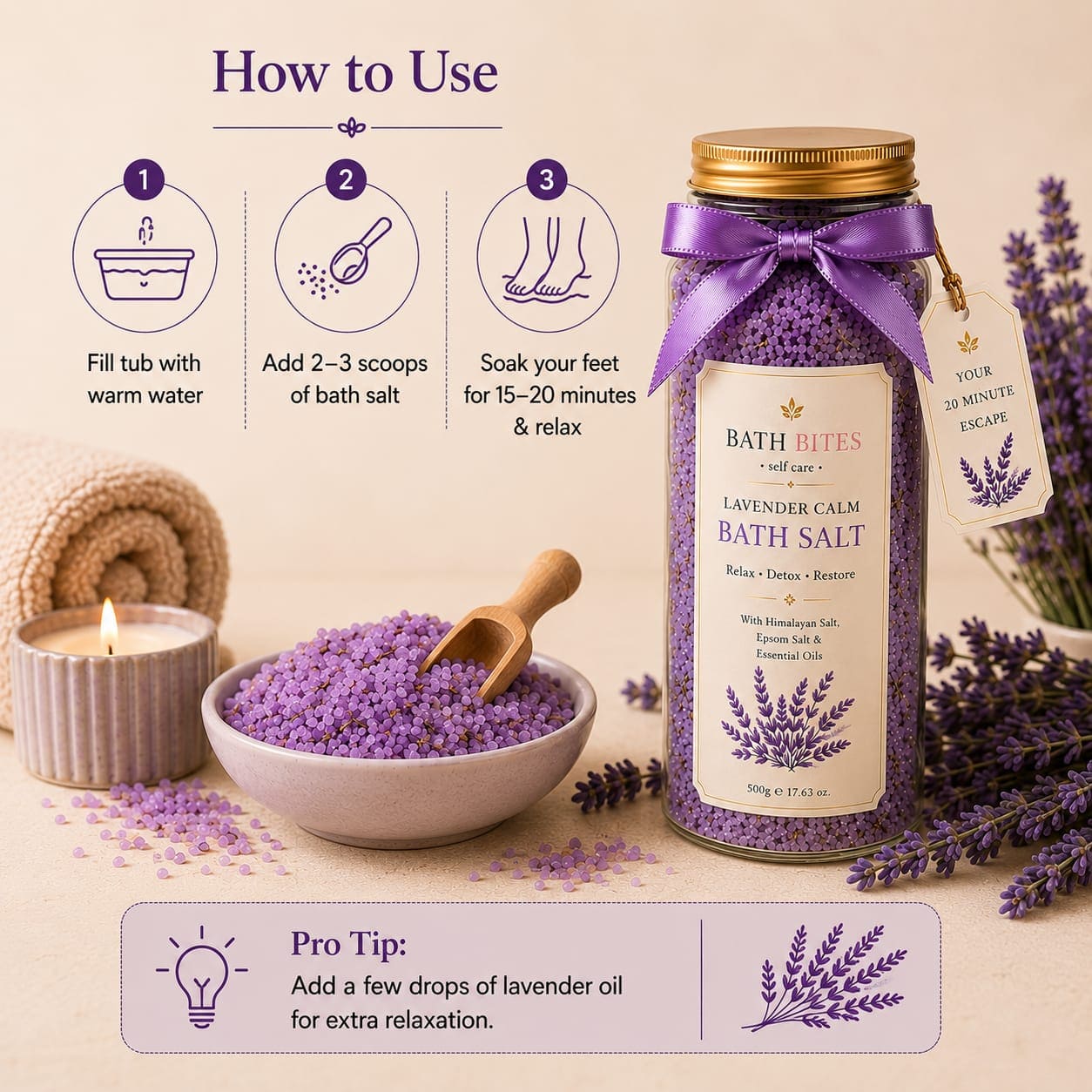 LAVENDER CALM RELAXATION BATH SALT