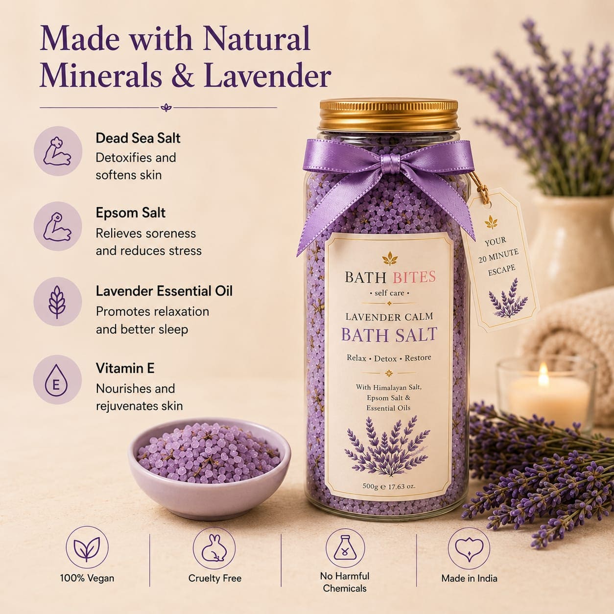 LAVENDER CALM RELAXATION BATH SALT