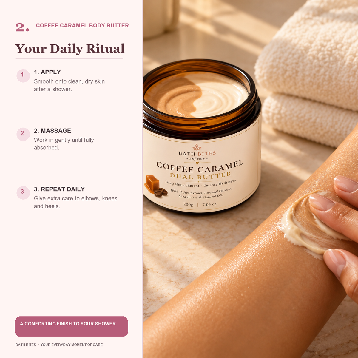 Coffee Caramel Body Butter — daily use, in Cotton Candy gallery style