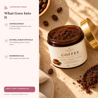 Coffee Body Sugar Scrub — ingredients, in Cotton Candy gallery style